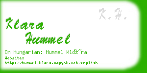 klara hummel business card